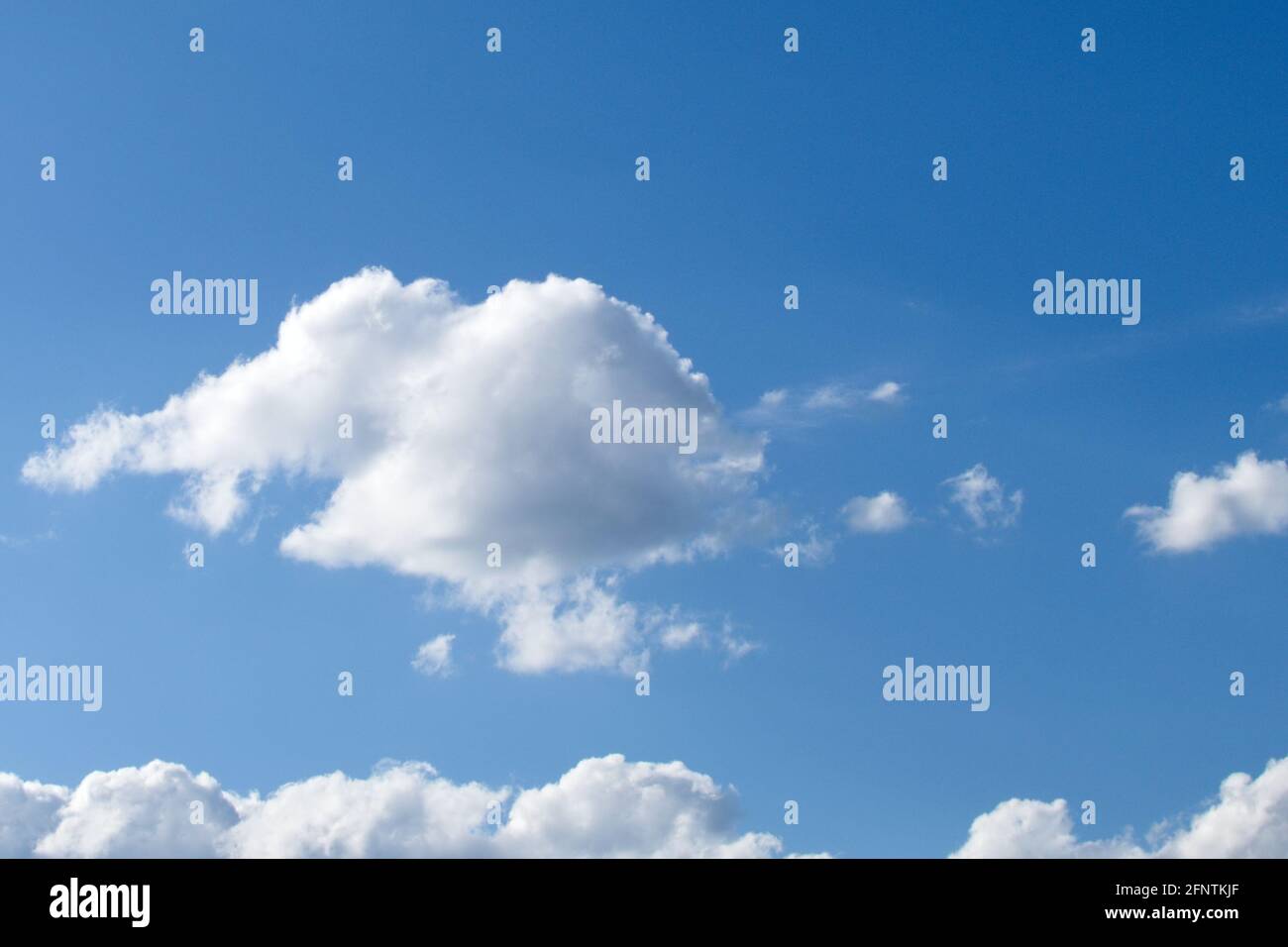 blue sky with cirrus and cumulus white clouds Stock Photo - Alamy