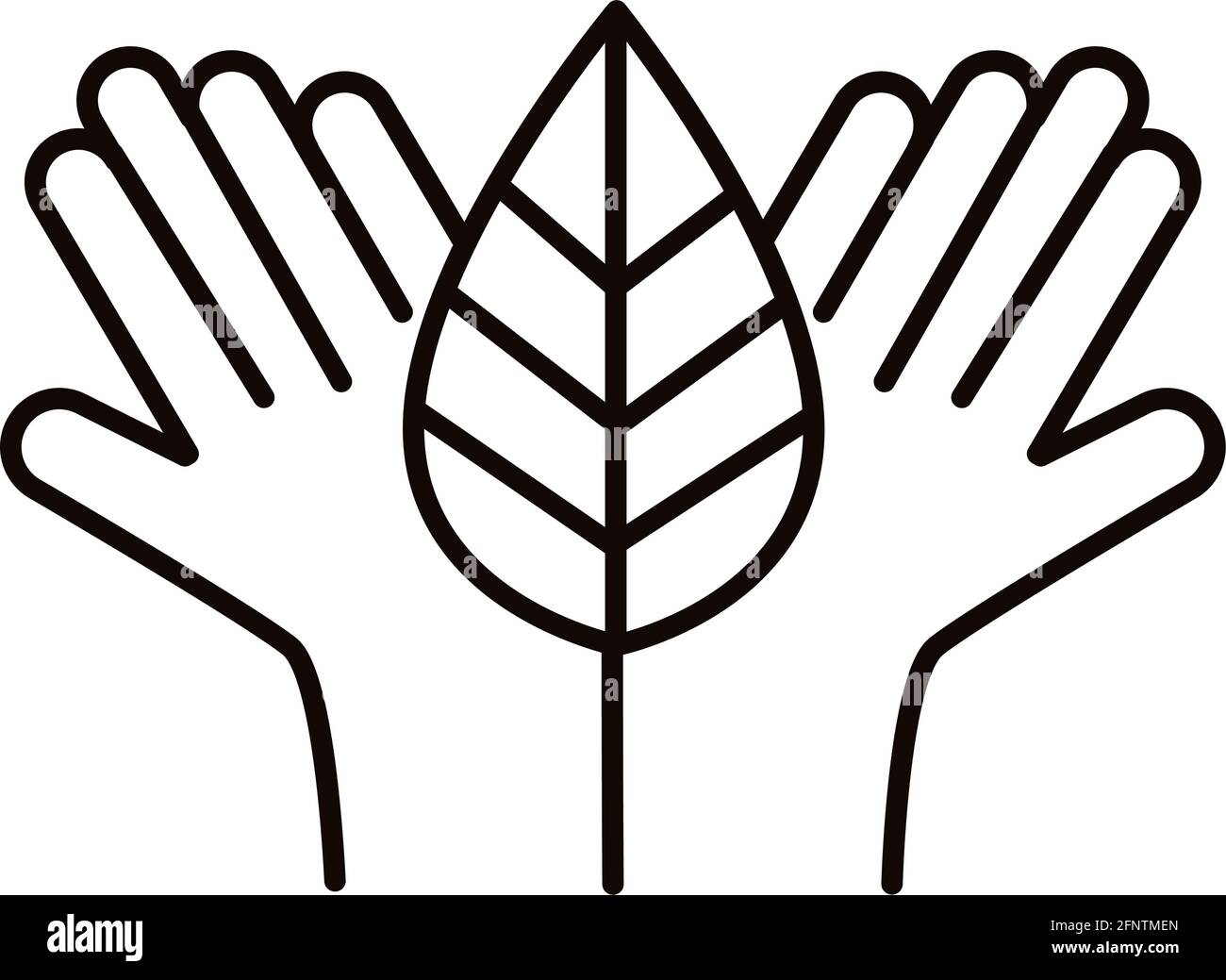 hands with leaf ecology icon Stock Vector Image & Art - Alamy