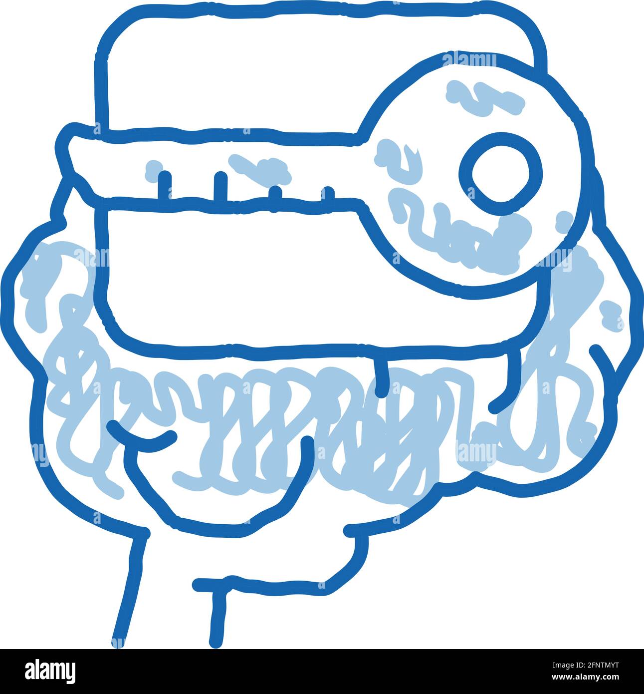 key for brain doodle icon hand drawn illustration Stock Vector Image ...