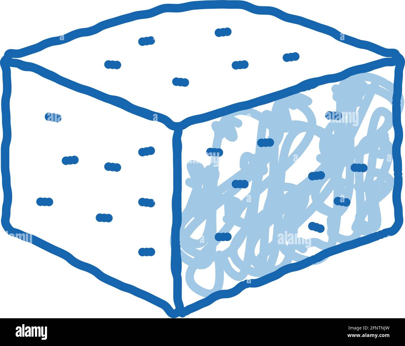 piece of blue cheese doodle icon hand drawn illustration Stock Vector