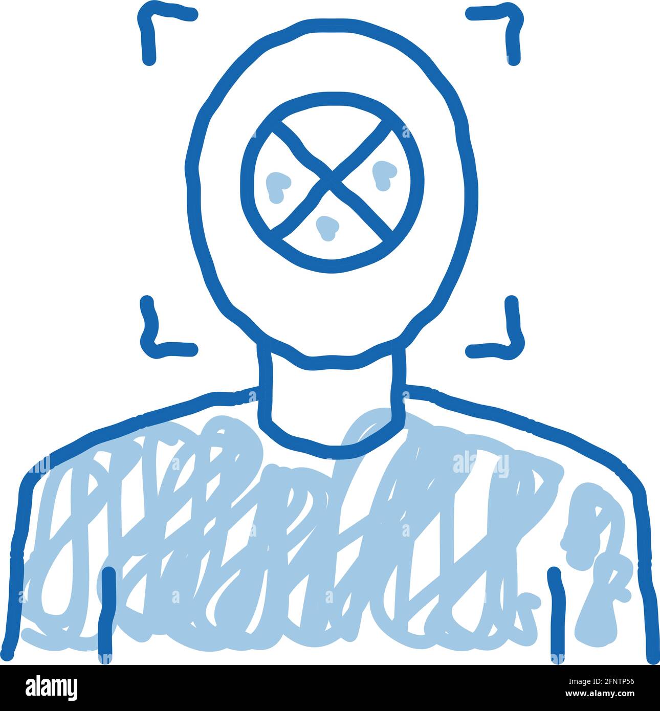 deepfake human silhouette doodle icon hand drawn illustration Stock ...