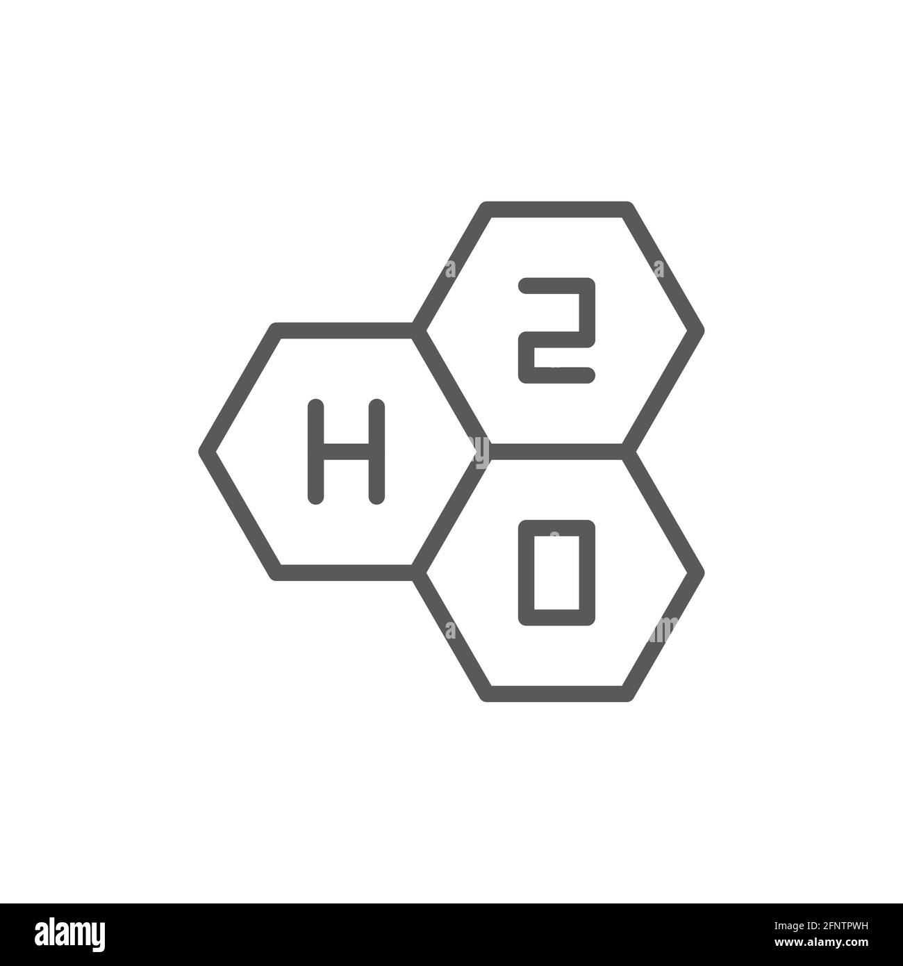 Chemical formula H2O vector icon symbol isolated on white background Stock Vector