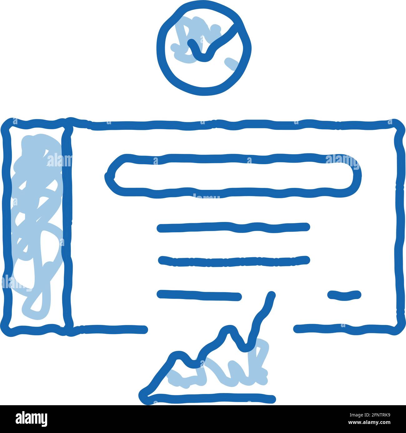 confirmed document chart doodle icon hand drawn illustration Stock ...