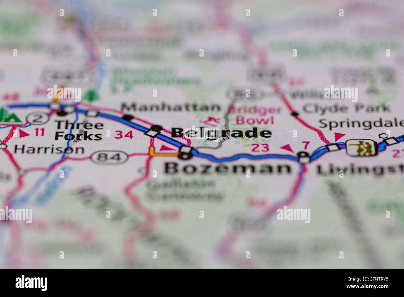 Belgrade Montana Usa Shown On A Geography Map Or Road Map 2FNTRY5 