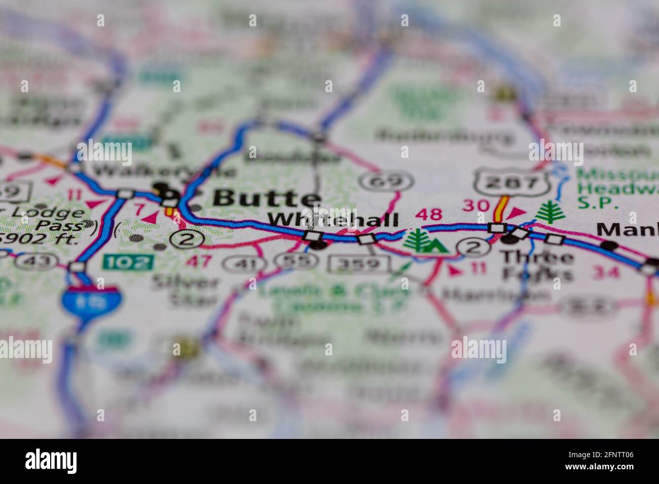 Whitehall montana on a map hires stock photography and images Alamy