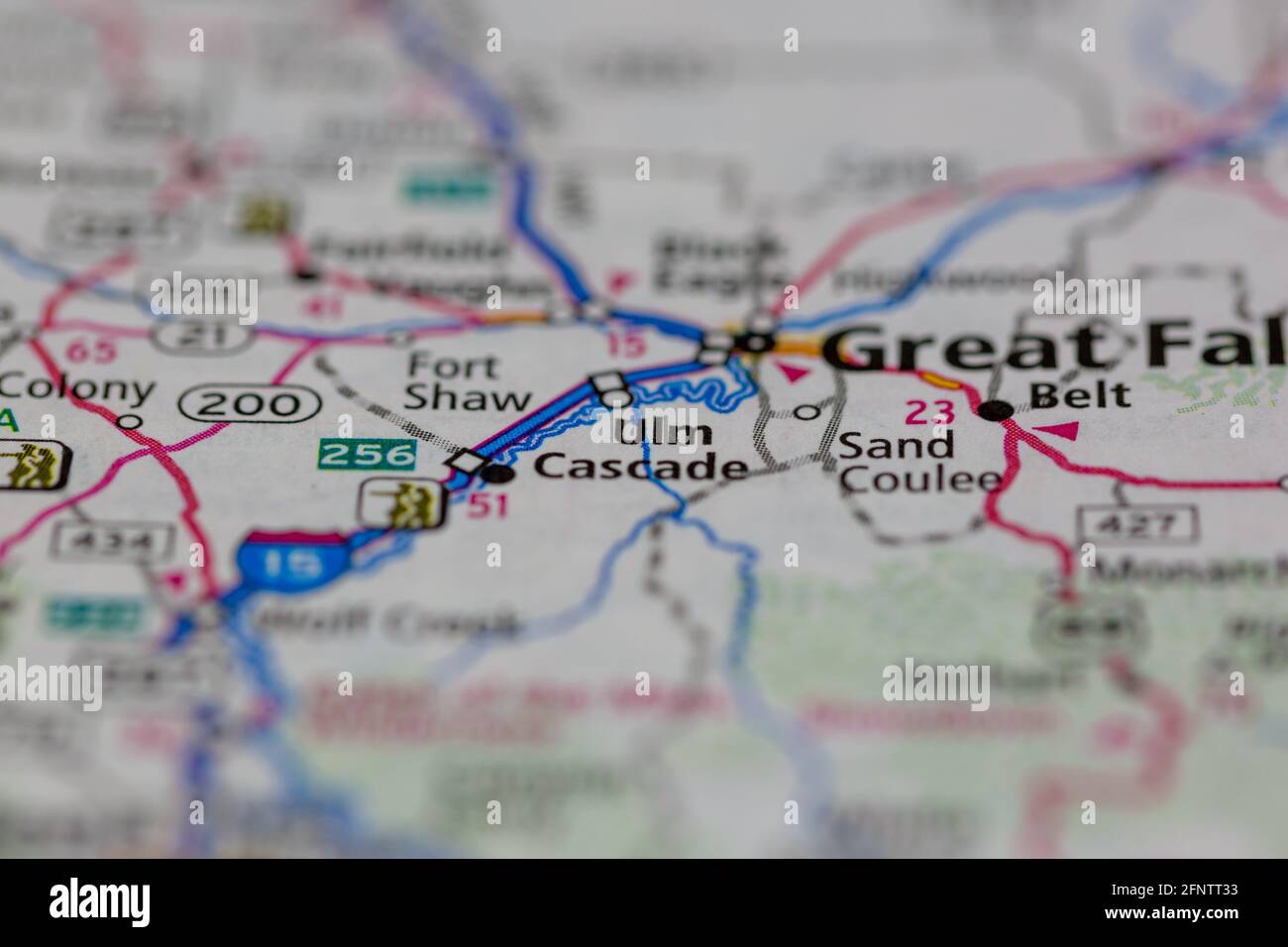 Ulm montana map hires stock photography and images Alamy