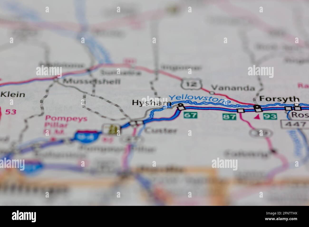 Hysham Montana USA shown on a Geography map or road map Stock Photo Alamy