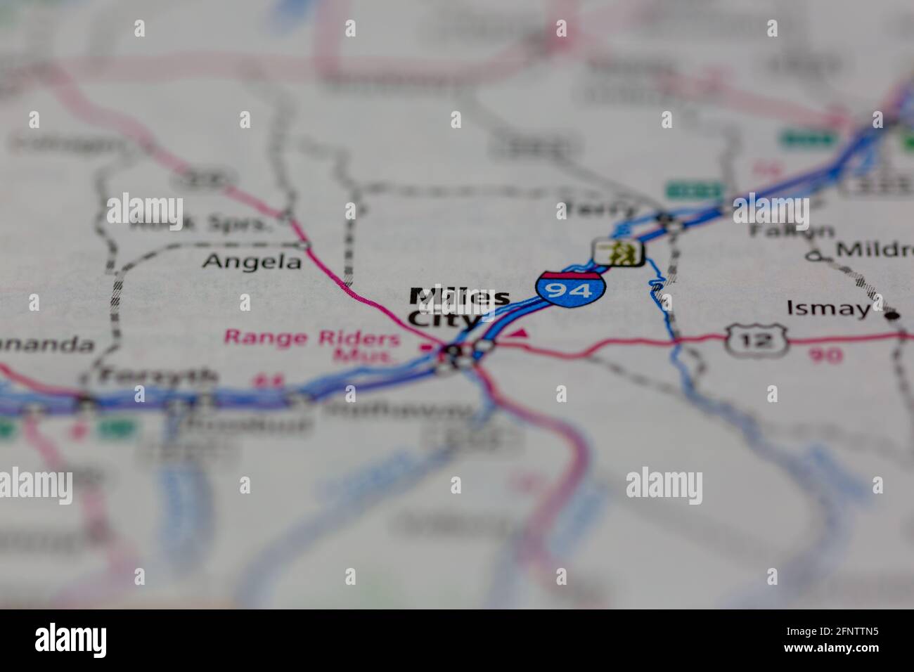 Miles City Montana USA shown on a Geography map or road map Stock Photo Alamy