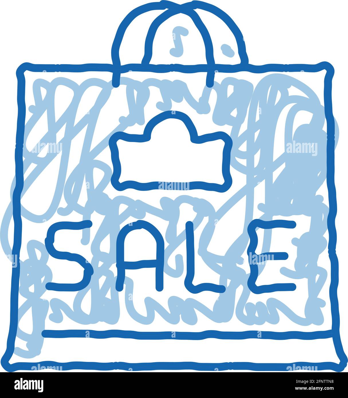 sale paper bag doodle icon hand drawn illustration Stock Vector Image ...