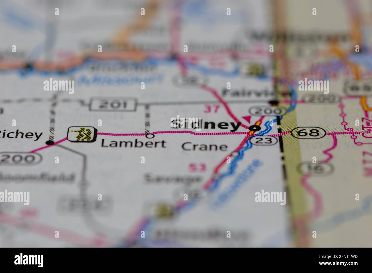 Map of sidney montana hi-res stock photography and images - Alamy