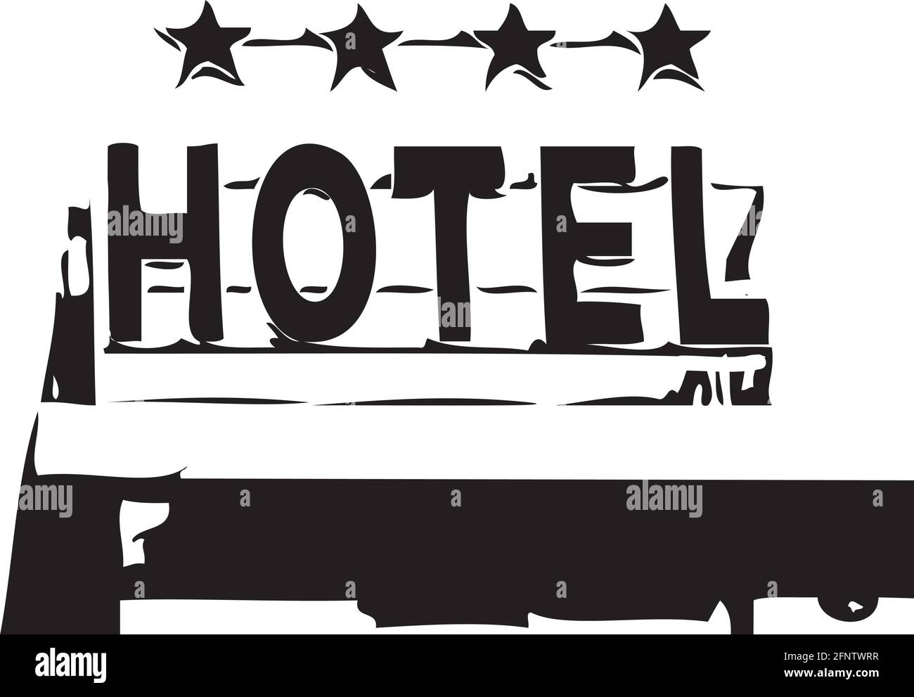 Typical Hotel sign, vector illustration Stock Vector