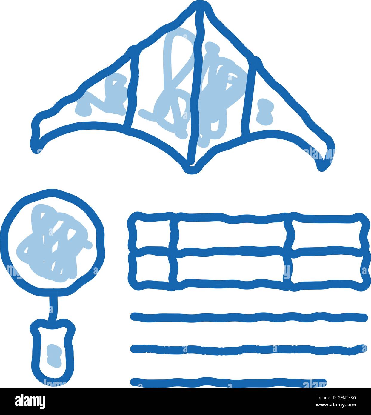 kite flight research doodle icon hand drawn illustration Stock Vector