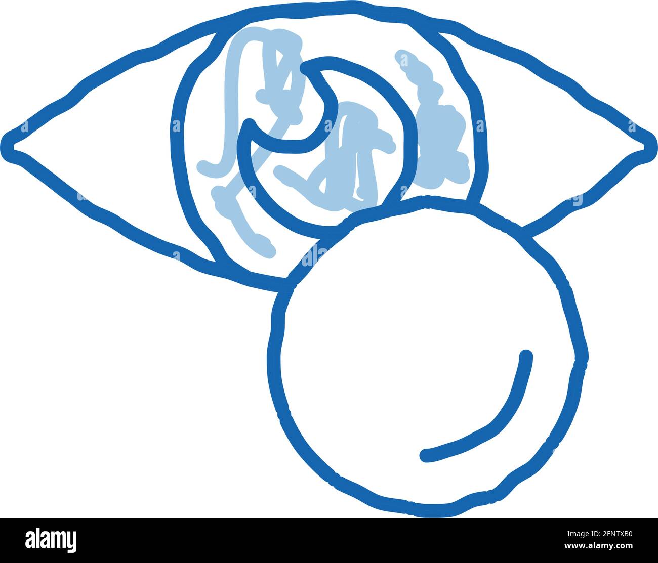 eye fluid doodle icon hand drawn illustration Stock Vector