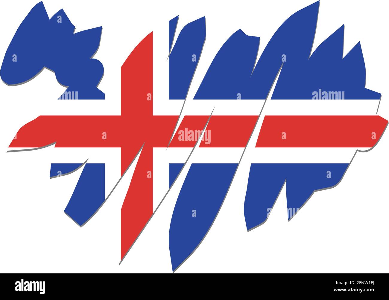 Vector illustration of the flag and map of Iceland Stock Vector Image ...