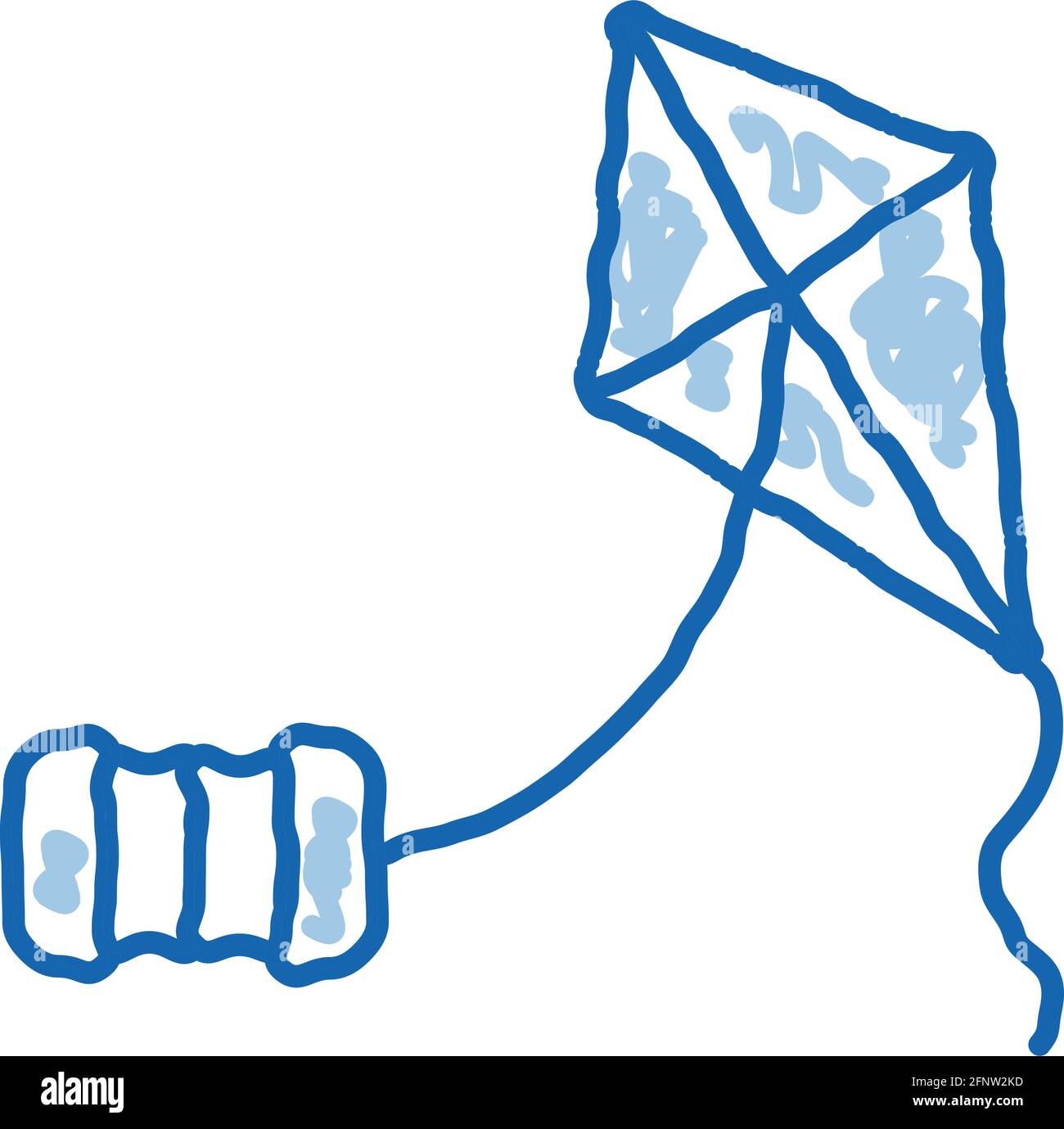 kite with rope keg doodle icon hand drawn illustration Stock Vector ...