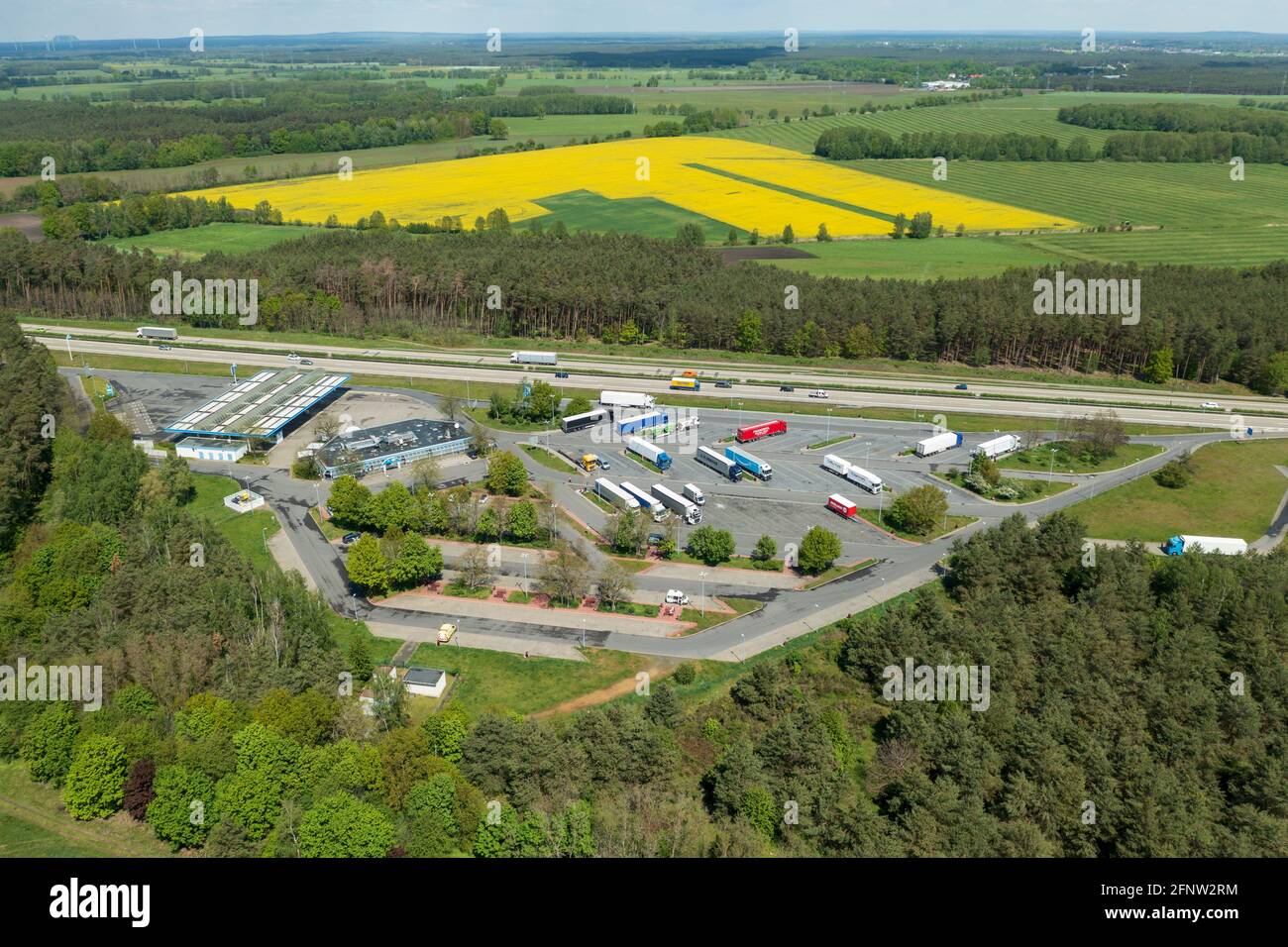 A freeway service station on a German freeway Stock Photo - Alamy