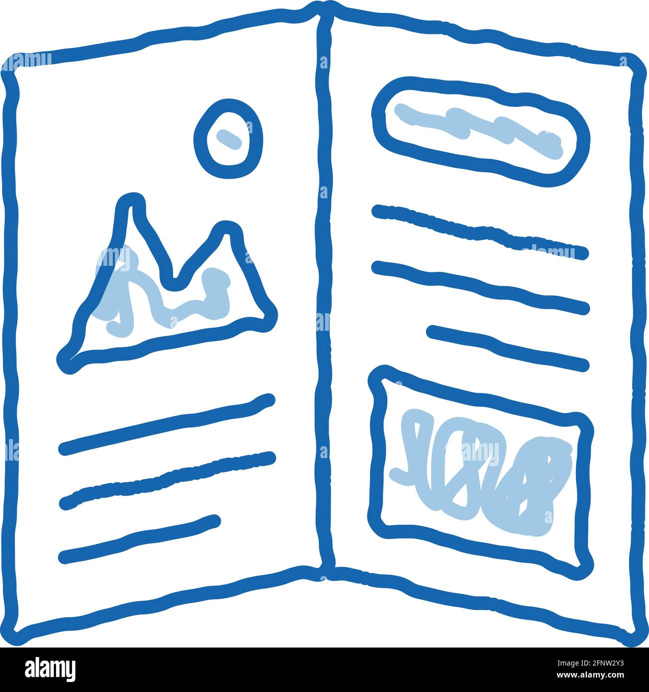 printed booklet doodle icon hand drawn illustration Stock Vector Image ...