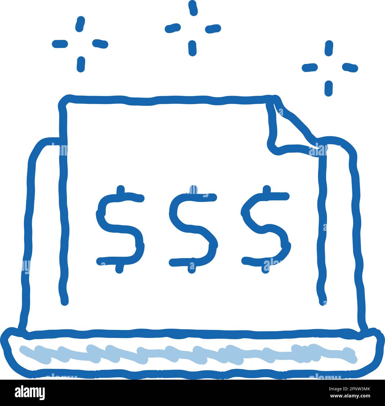 cash documents in computer version doodle icon hand drawn illustration ...