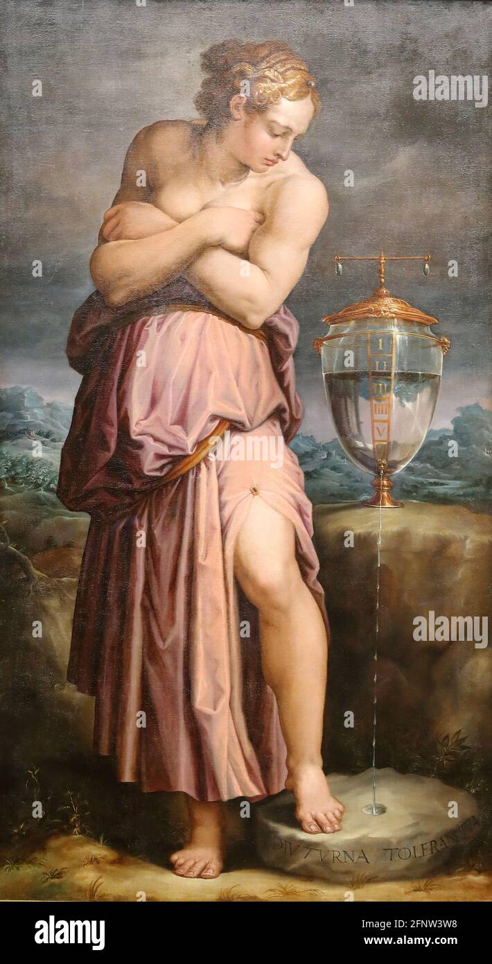 Allegory of Patience by Italian Renaissance painter Giorgio Vasari at the National Gallery, London, UK Stock Photo