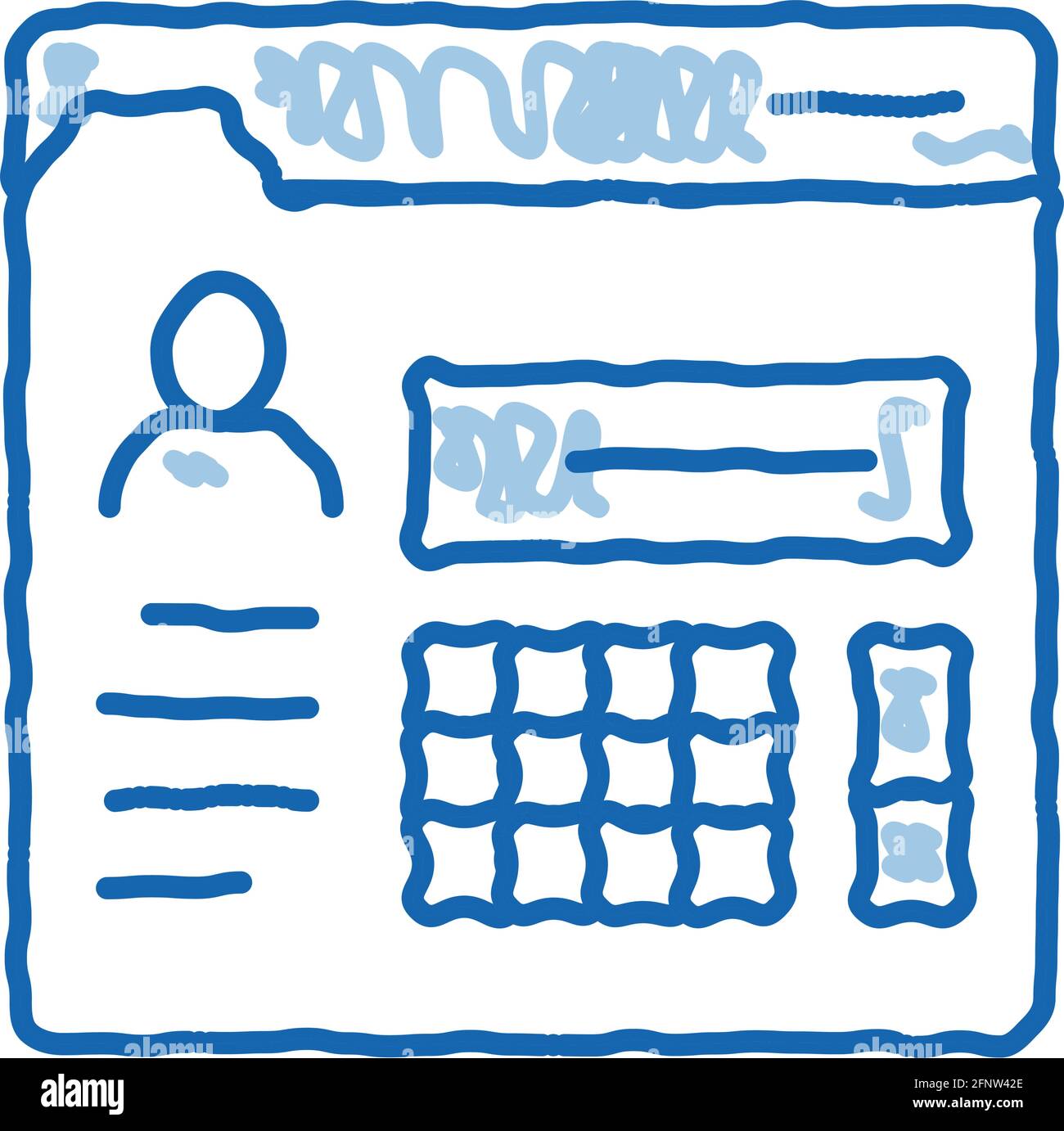 person information folder doodle icon hand drawn illustration Stock ...