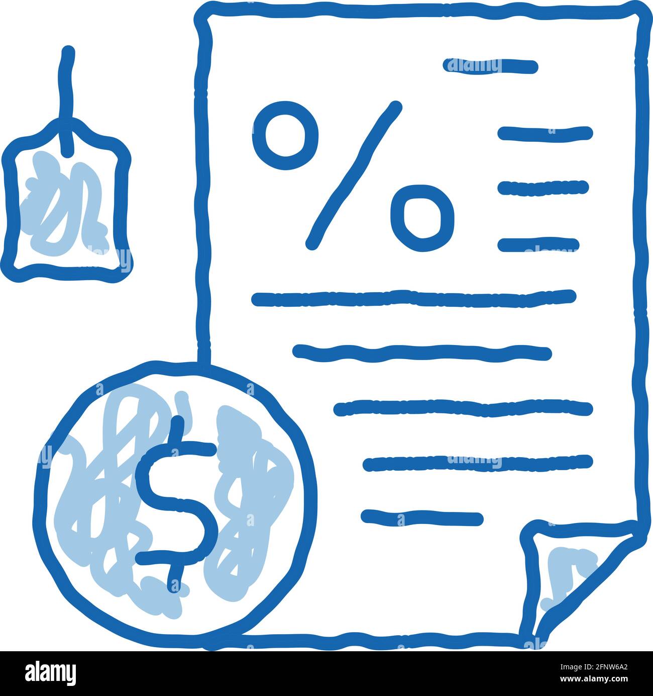 contract pawnshop document doodle icon hand drawn illustration Stock ...