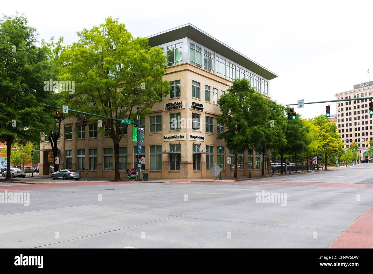 CHATTANOOGA, TN, USA8 MAY 2021 Shows corner of MLK Blvd, and Market