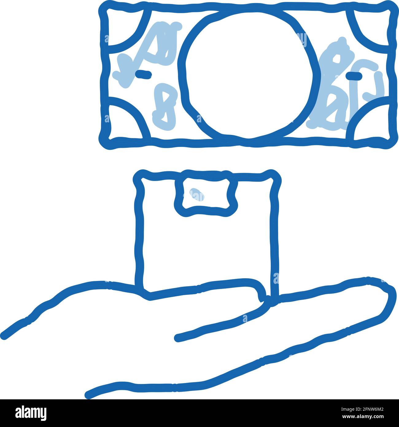 ransom for money at pawnshop doodle icon hand drawn illustration Stock ...