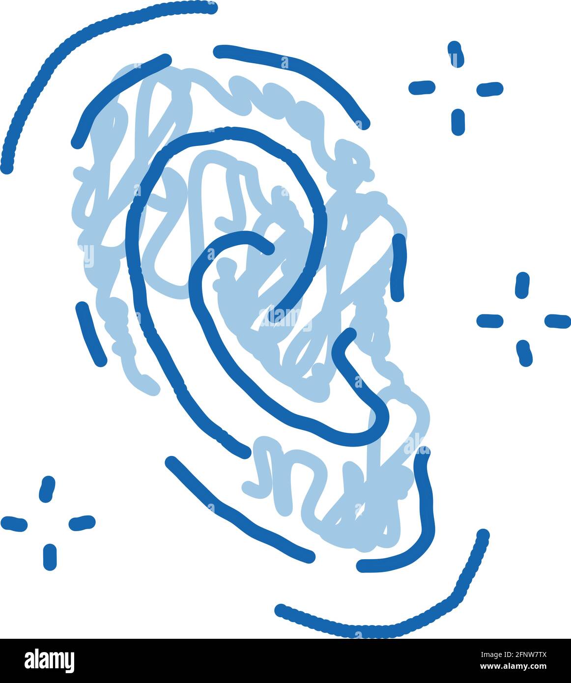 ear shape change doodle icon hand drawn illustration Stock Vector Image ...