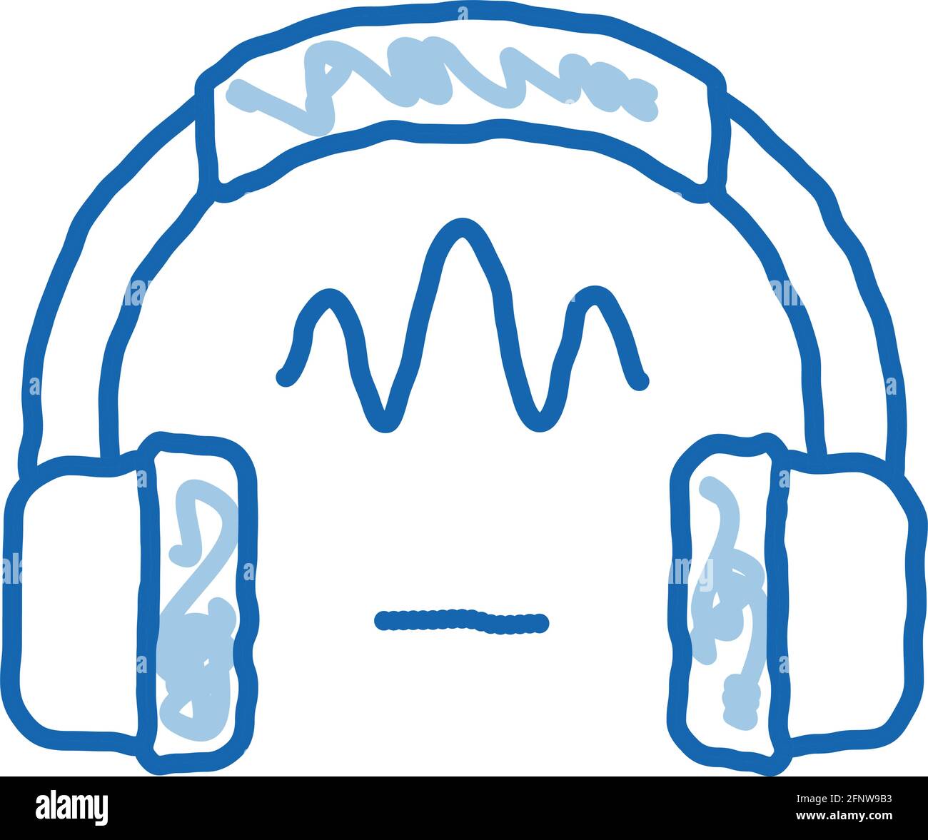 headphone sound doodle icon hand drawn illustration Stock Vector Image ...