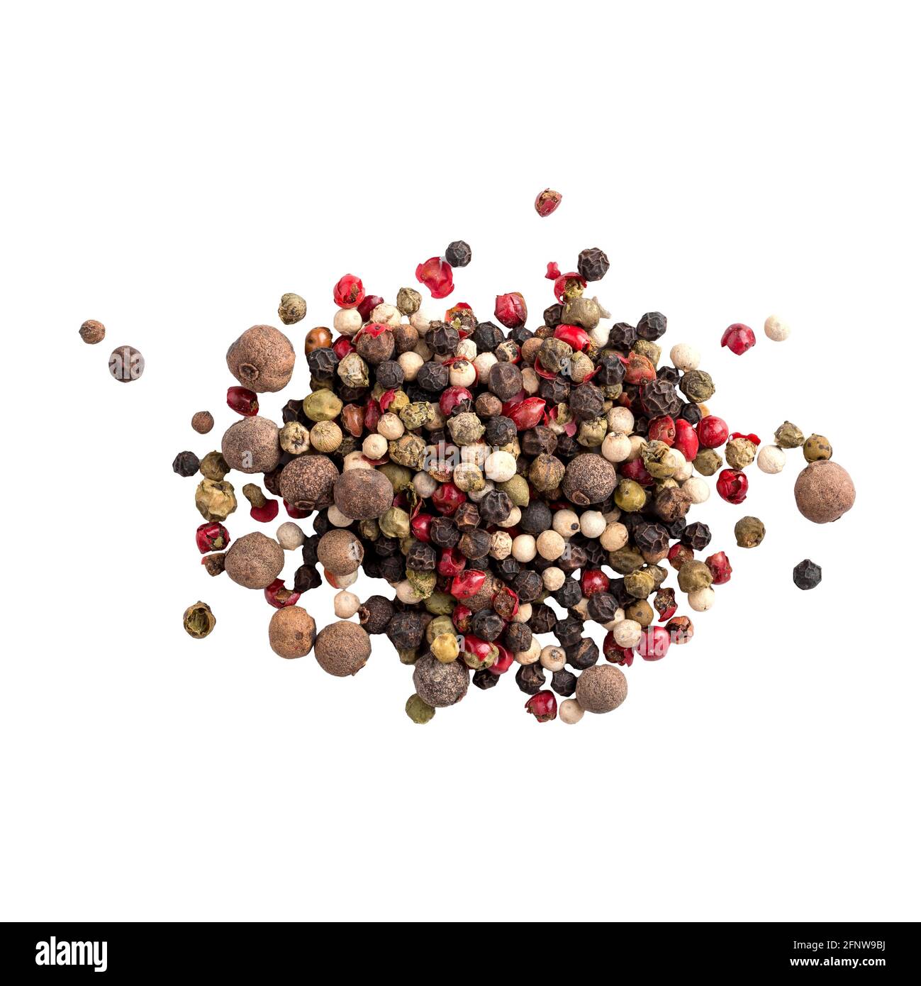 Isolated pile of assorted peppercorns on white Stock Photo Alamy