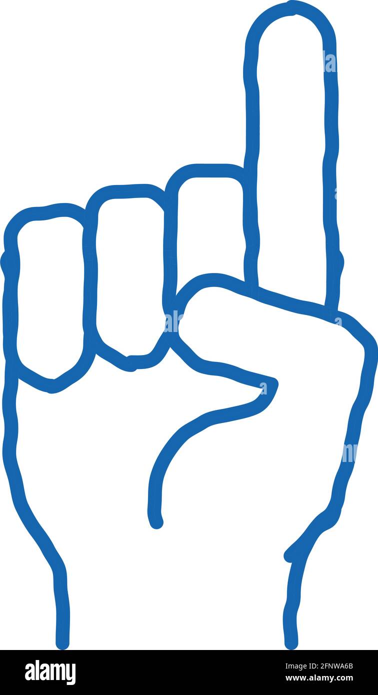 finger pointing up doodle icon hand drawn illustration Stock Vector ...