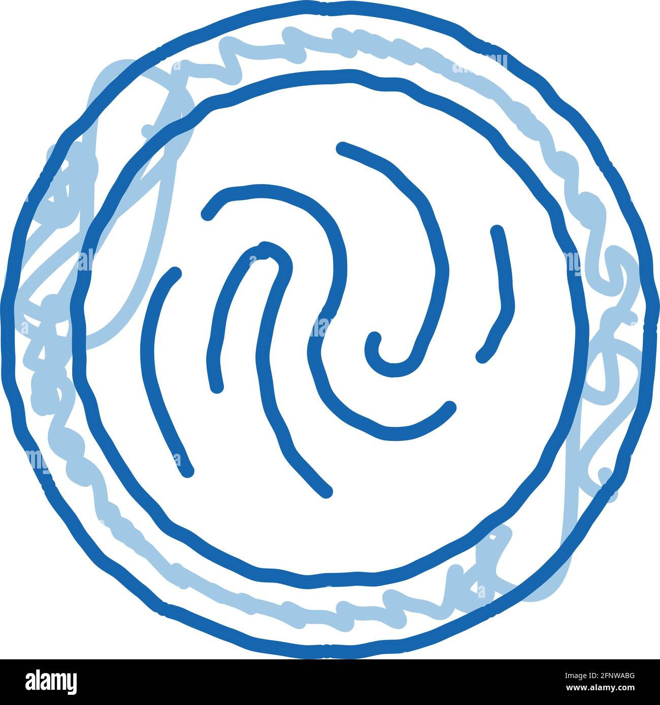 spread evenly mayonnaise on plate doodle icon hand drawn illustration Stock Vector