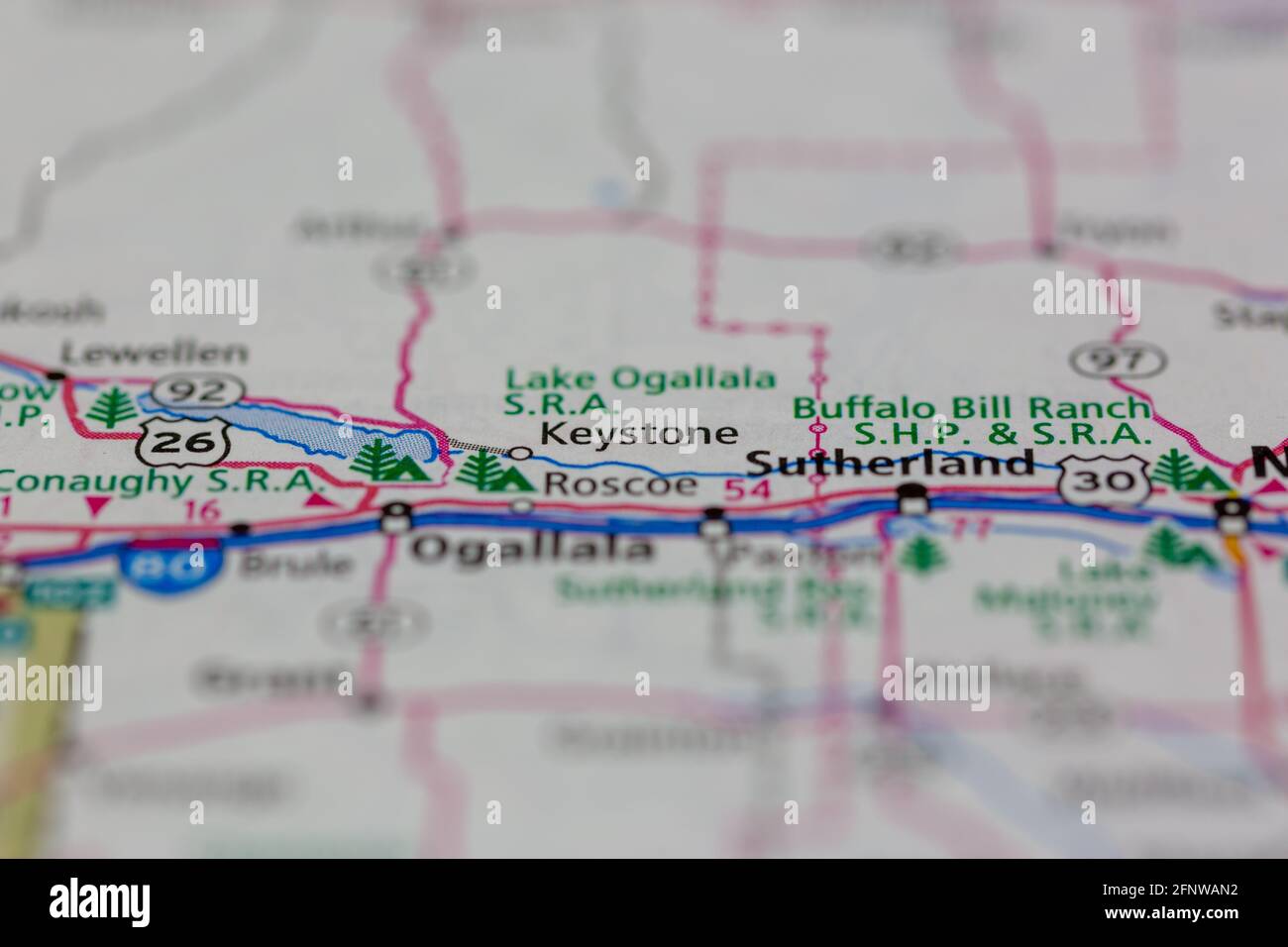 Keystone Nebraska USA Shown on a Geography map or Road map Stock Photo