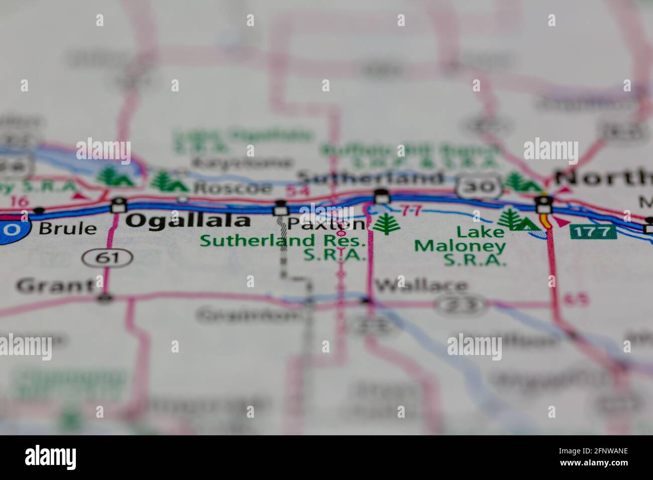 Paxton Nebraska USA Shown on a Geography map or Road map Stock Photo