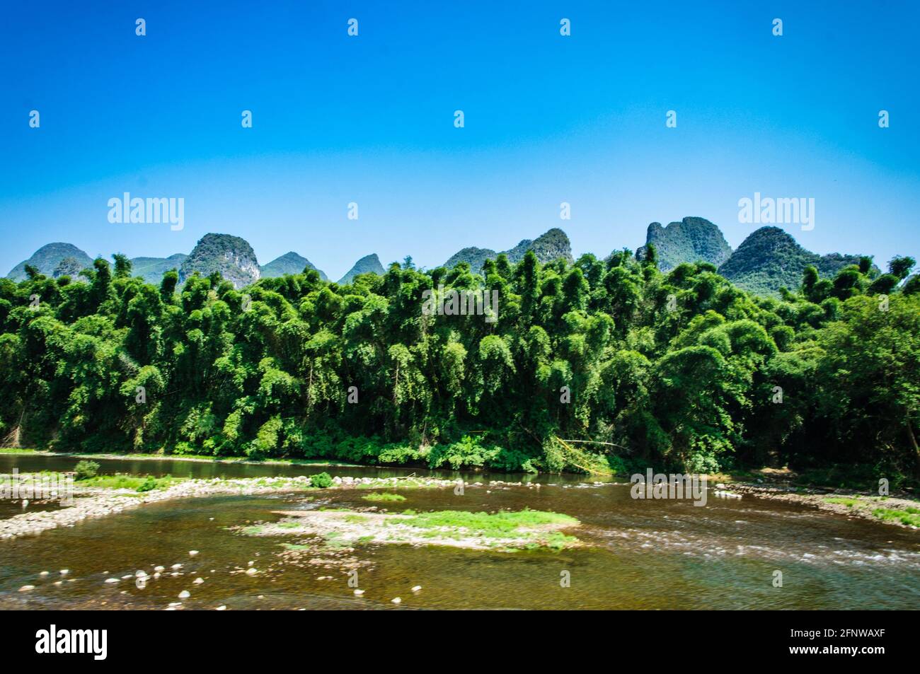The Li river scenery in summer Stock Photo