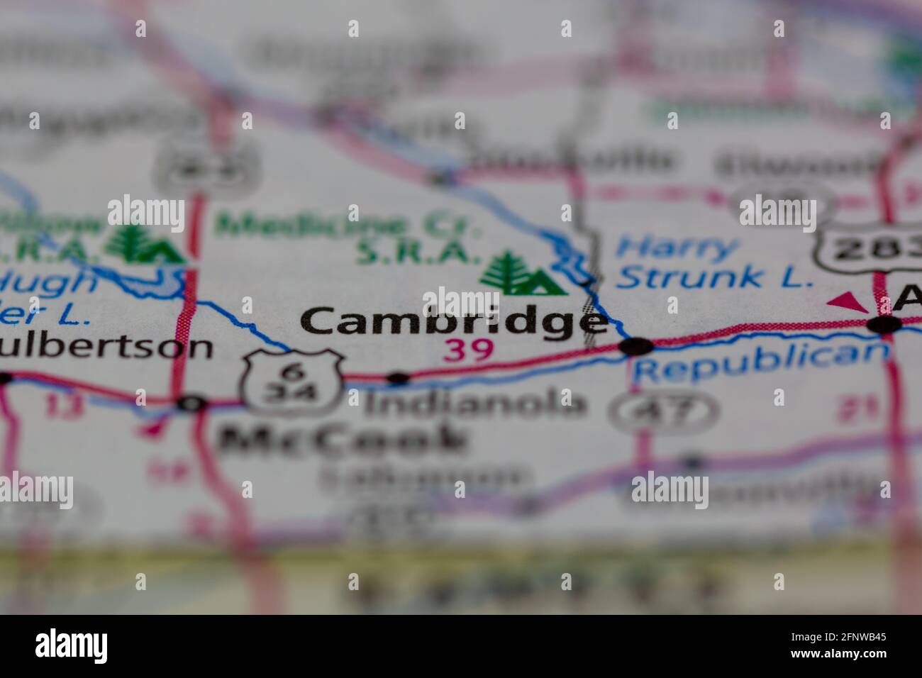 Cambridge Nebraska Usa Shown On A Geography Map Or Road Map 2FNWB45 