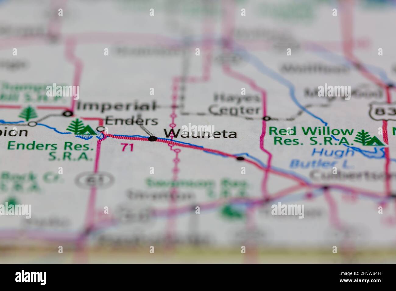 Nebraska USA Shown on a Geography map or Road map Stock Photo