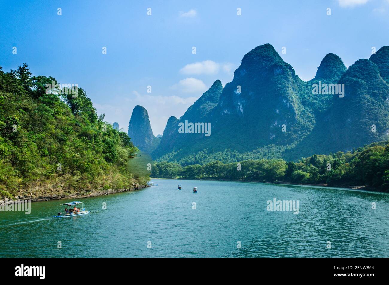 The Li river scenery in summer Stock Photo
