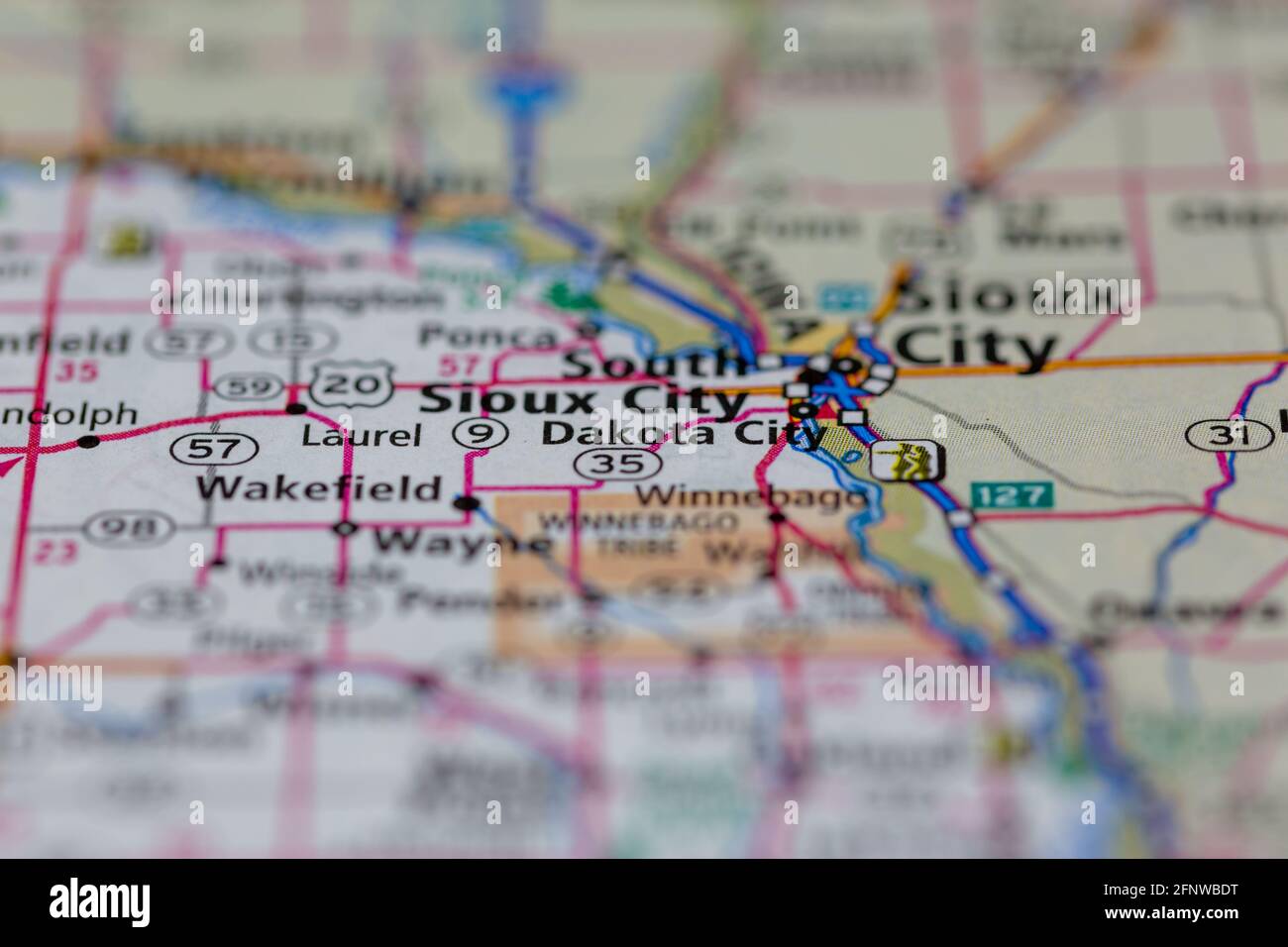 Dakota city nebraska on a map hi-res stock photography and images - Alamy