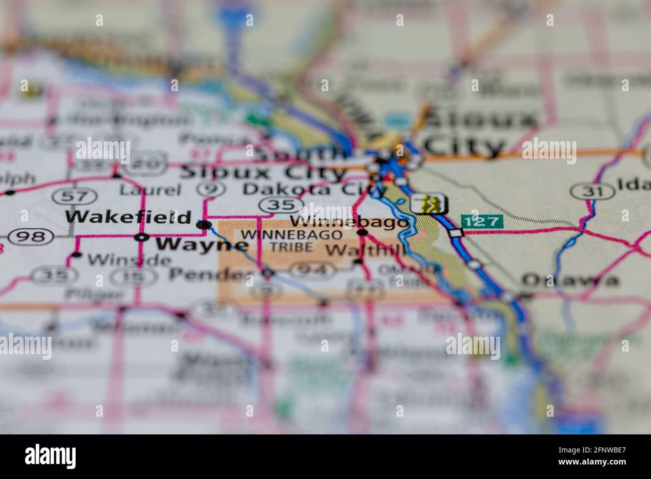 Map of winnebago nebraska hires stock photography and images Alamy