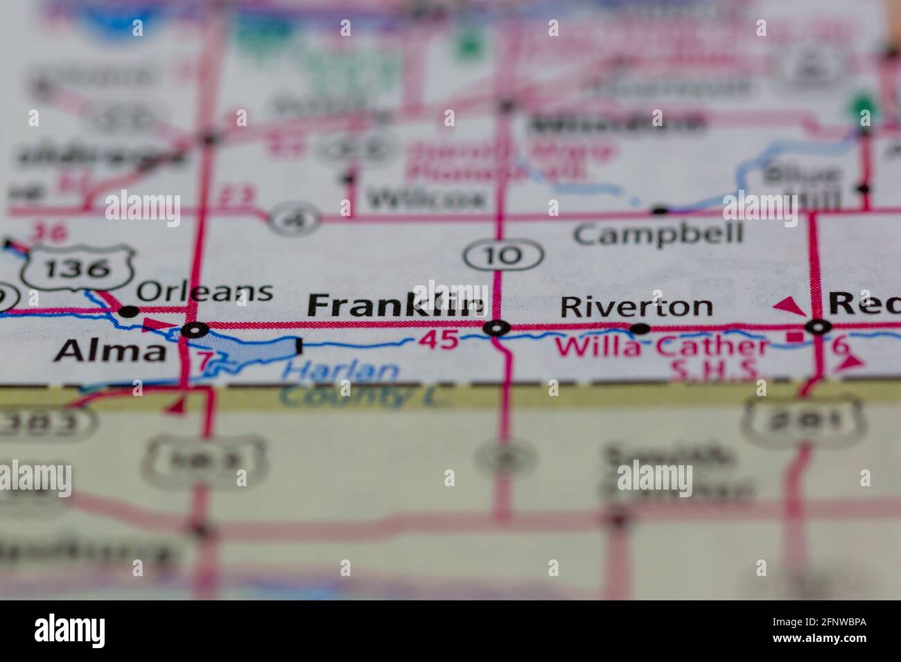Map of franklin nebraska hires stock photography and images Alamy