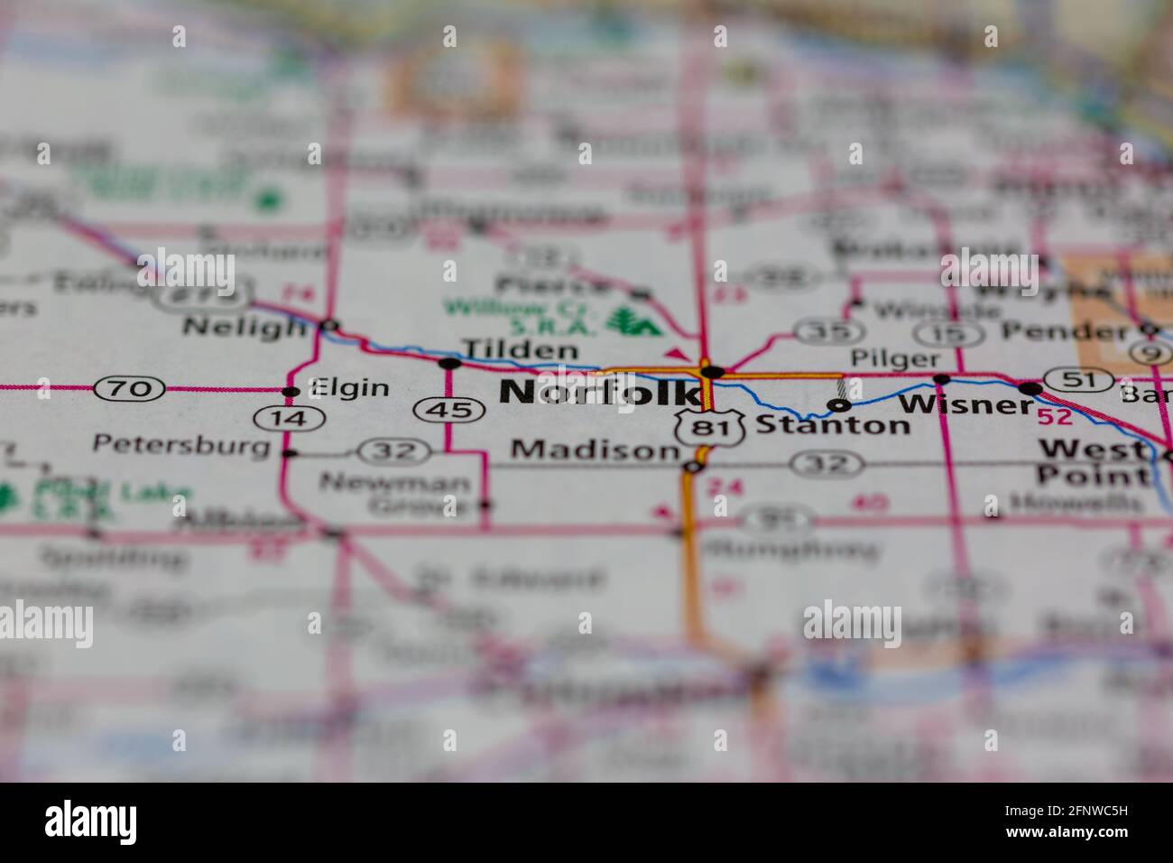 Map of norfolk nebraska hires stock photography and images Alamy
