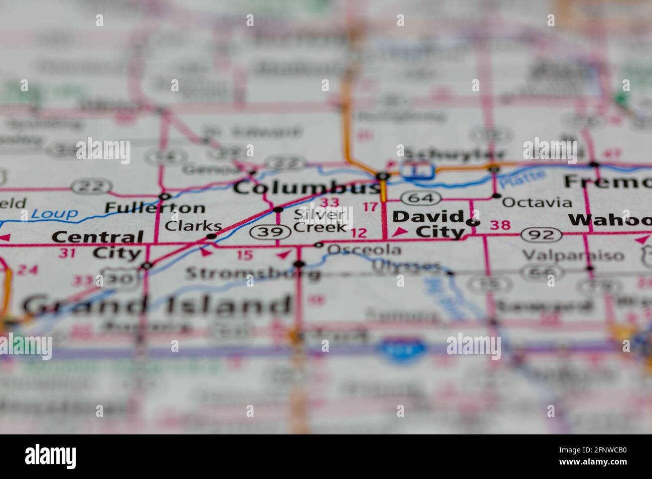 Silver creek nebraska map hires stock photography and images Alamy