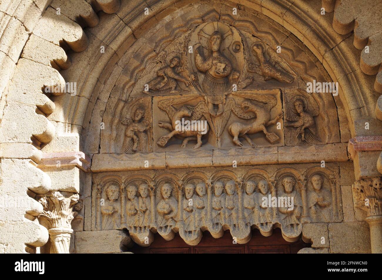 Details of the tympanum of the priory of Ganagobier on the Durance ...