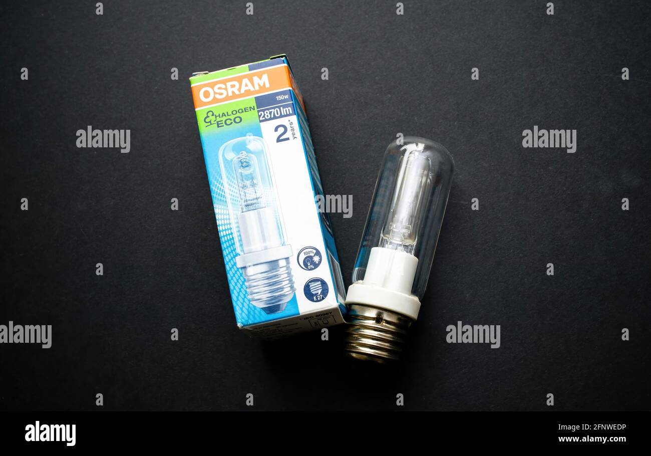 New Osram Halogen Eco lamp with 150w power and 2870 lm Stock Photo - Alamy