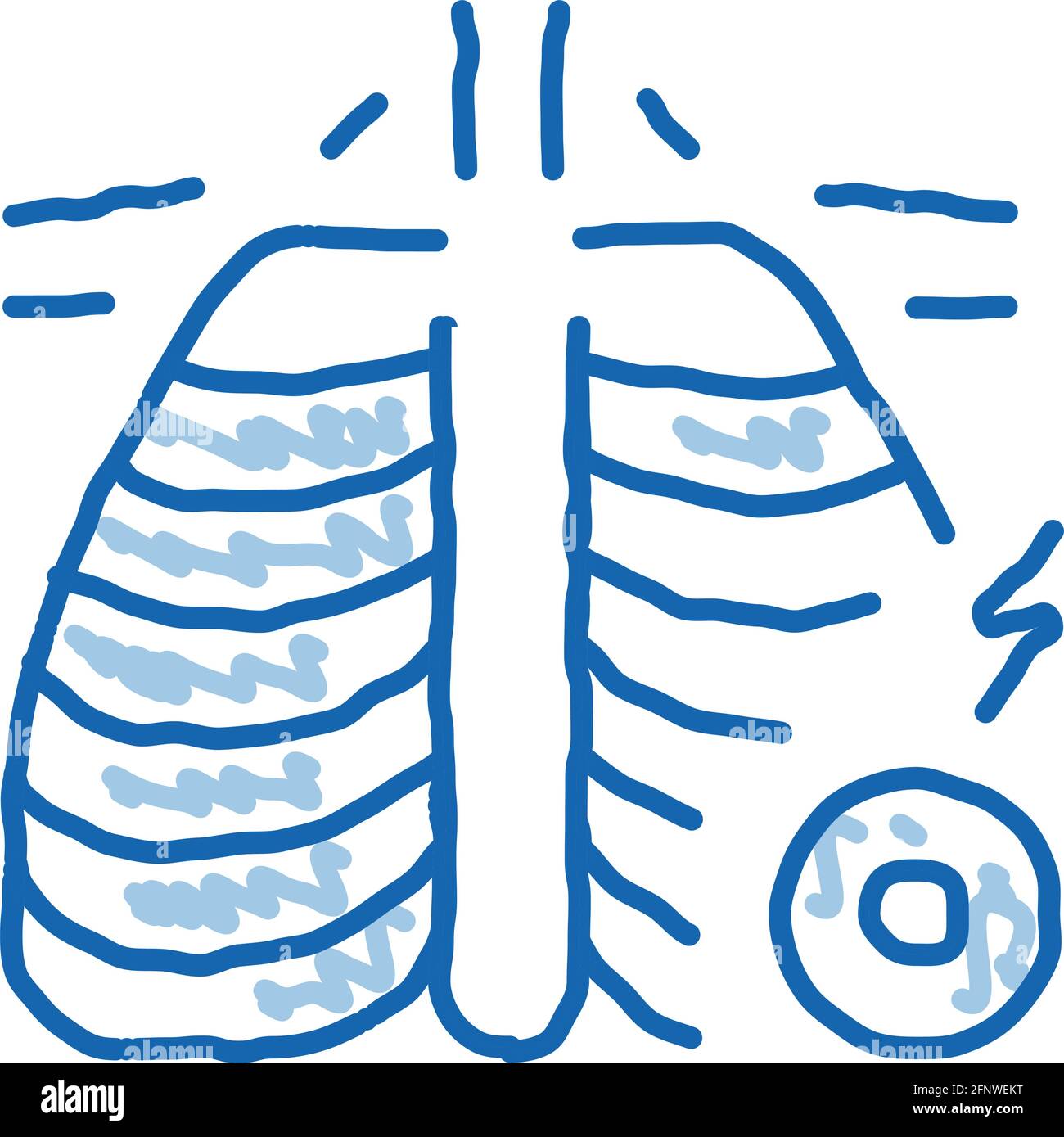 arthritis of ribsternum joint doodle icon hand drawn illustration