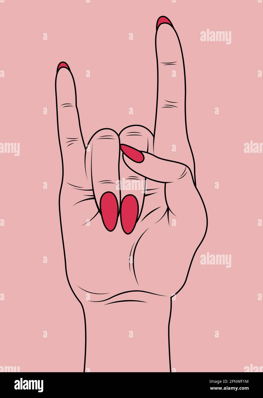 Hand sign horns hi-res stock photography and images - Alamy