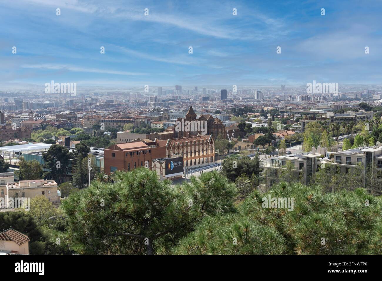 The city of Barcelona from the mountain. Spain Stock Photo - Alamy