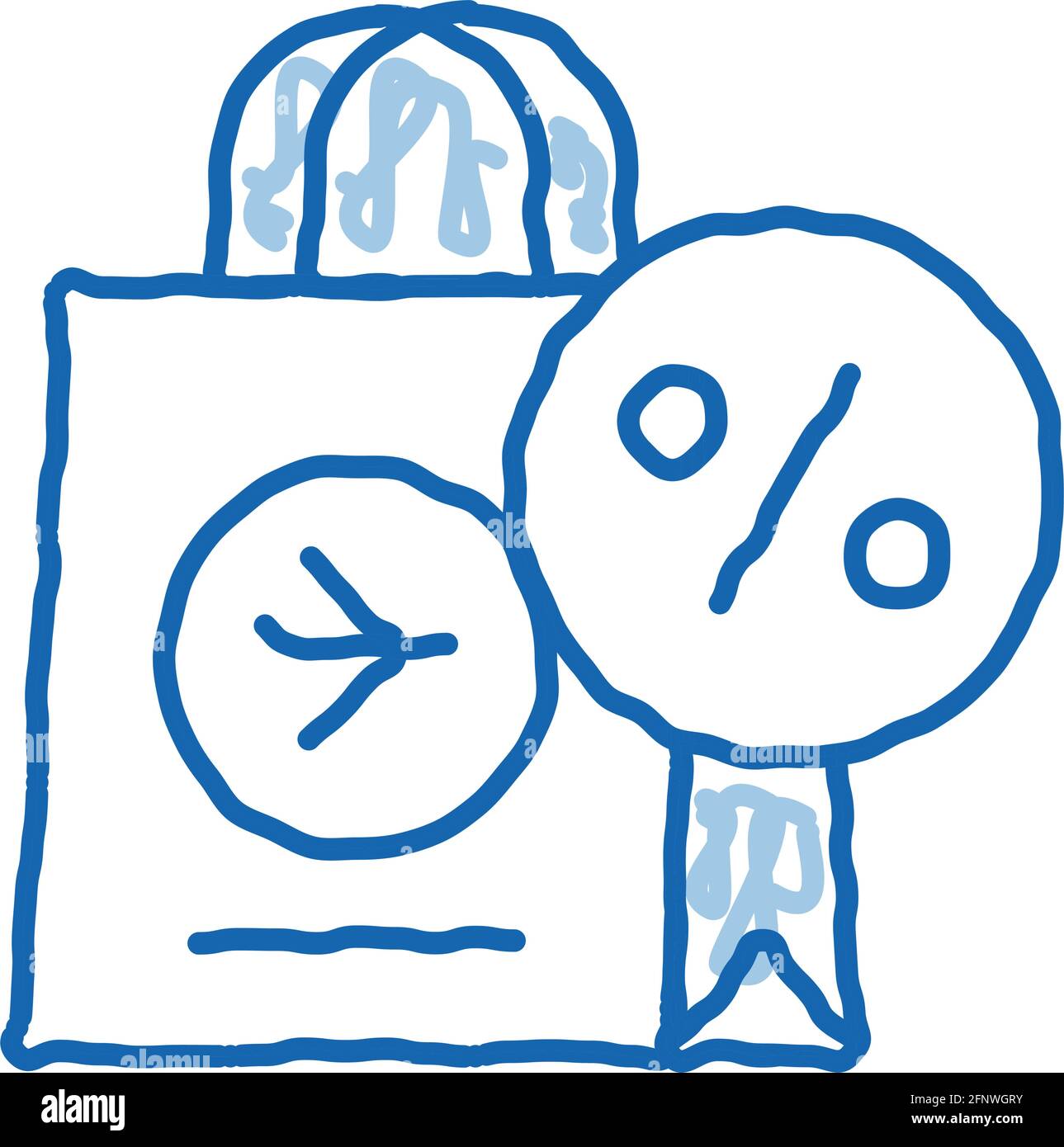 duty free paper bag doodle icon hand drawn illustration Stock Vector ...
