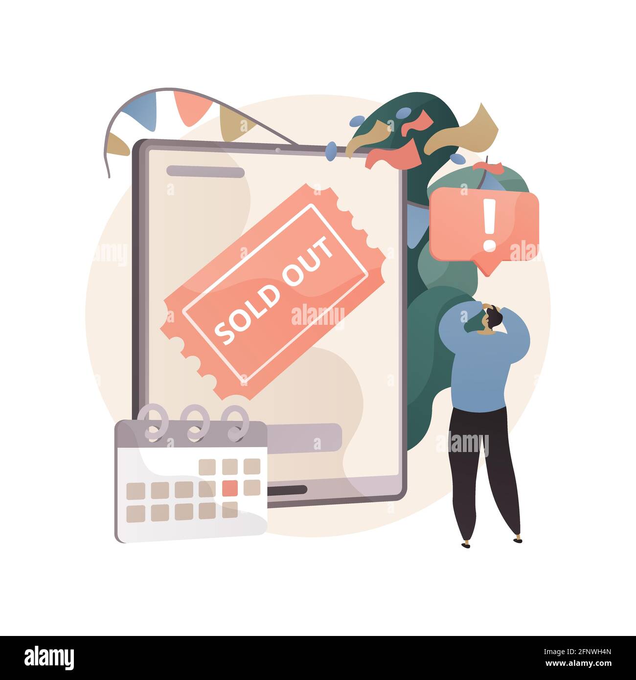 Sold-out event abstract concept vector illustration. Stock Vector